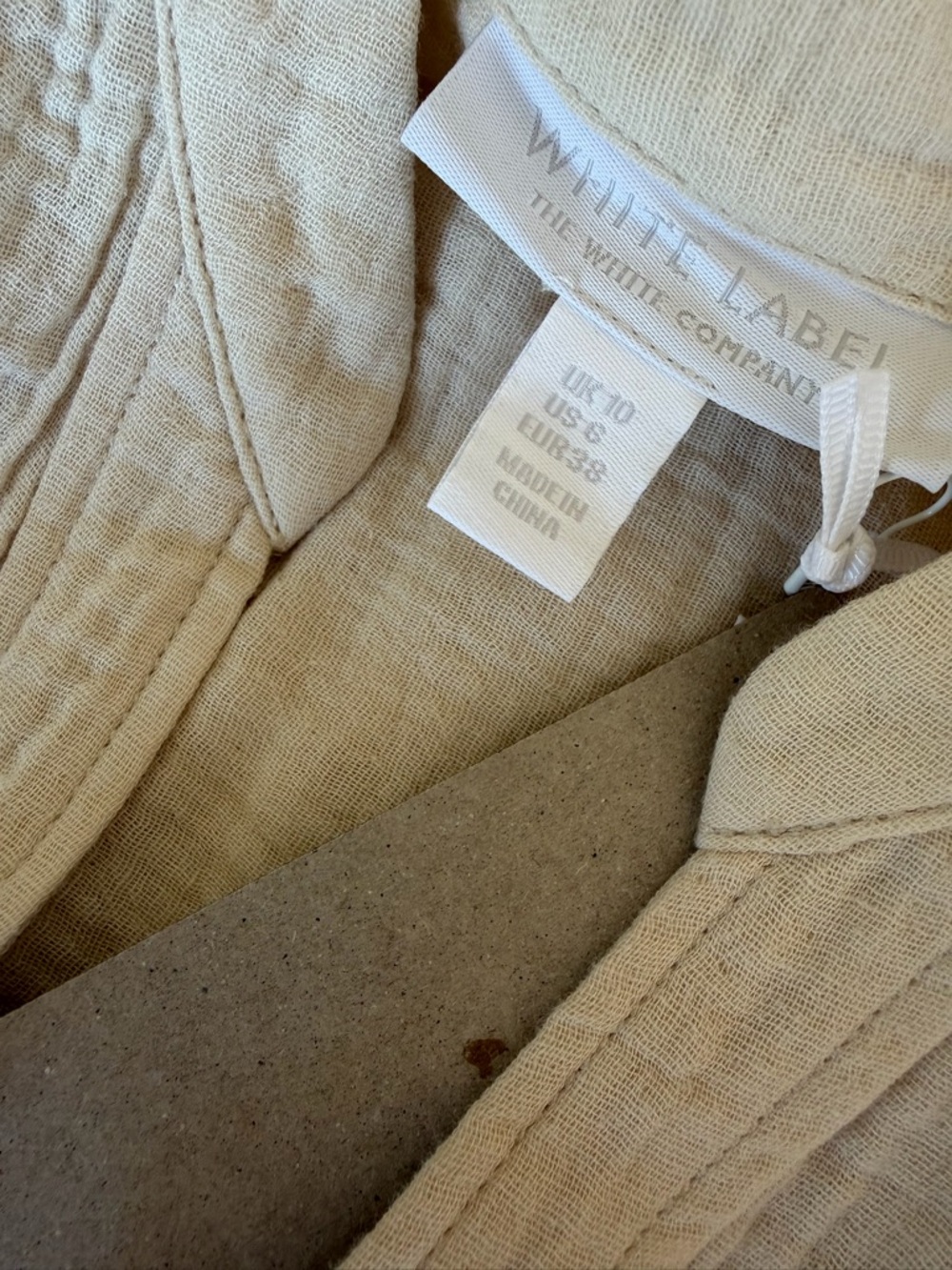 NWT The White Company Cream Short-Sleeve Button-Down Gauze Top - Picture 7 of 9